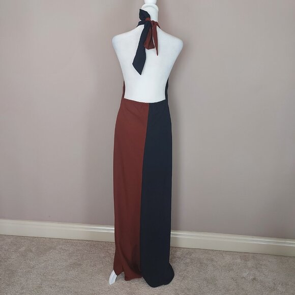 Tuckernuck Twisted Mocha D'Amore Maxi Halter Dress Size Med - Picture 6 of 12